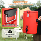 SucceBuy Edelstahl Isolierter Getränkespender 7,6 Liter Thermos-Heiß- und Kaltgetränkespender