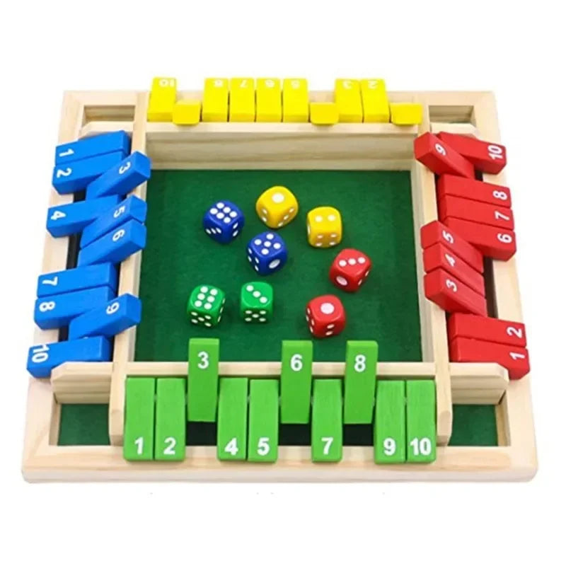 Holzwürfel-Brettspiel Shut The Box für 4 Spieler Klappen & Würfel Spiel Eltern-Kind Interaktion Familienunterhaltung Hauptbild