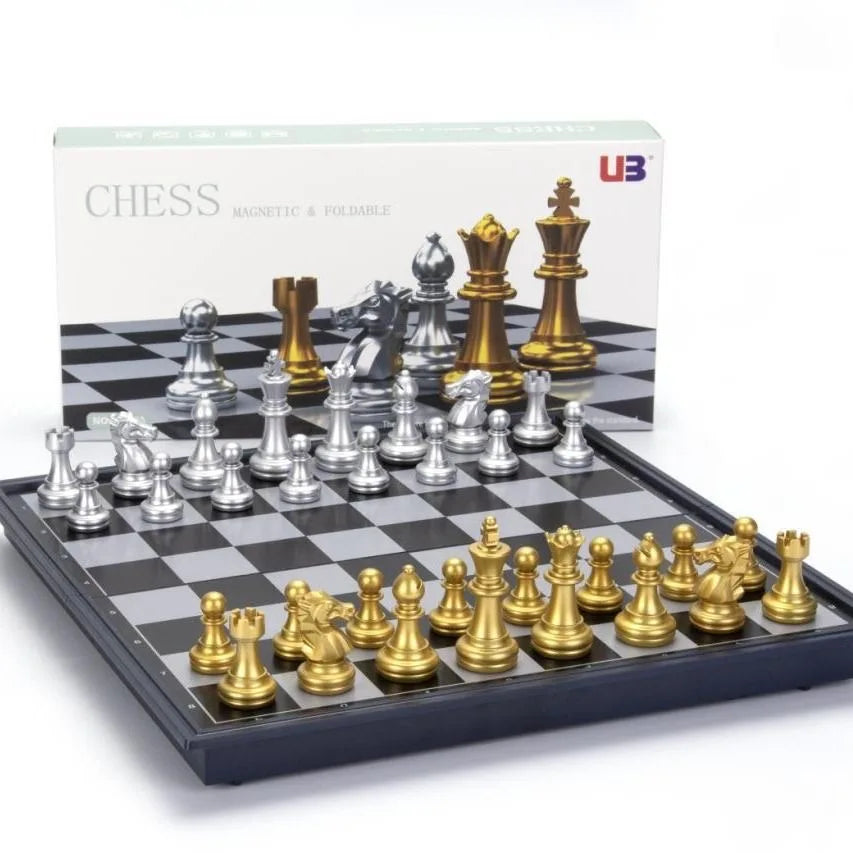 Magnetisches Internationales Schachfiguren-Set, klappbares Tischbrett, 3 verschiedene Größen, 36x31cm König 7.2cm