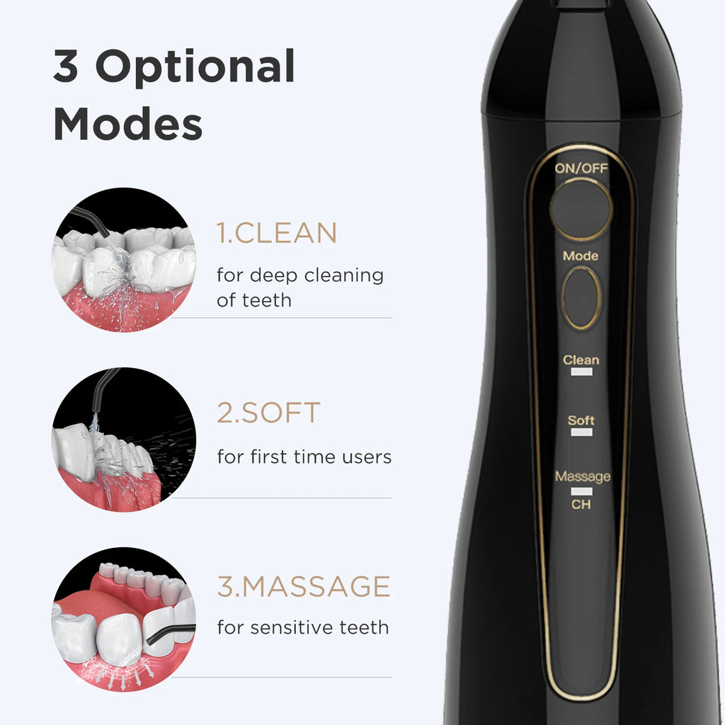 Fairywill Water Dental Flosser Zähne Tragbarer kabelloser USB Munddusche Reiniger IPX7 Wasserdichtes Elektrische Zahnbürsten Set Zuhause