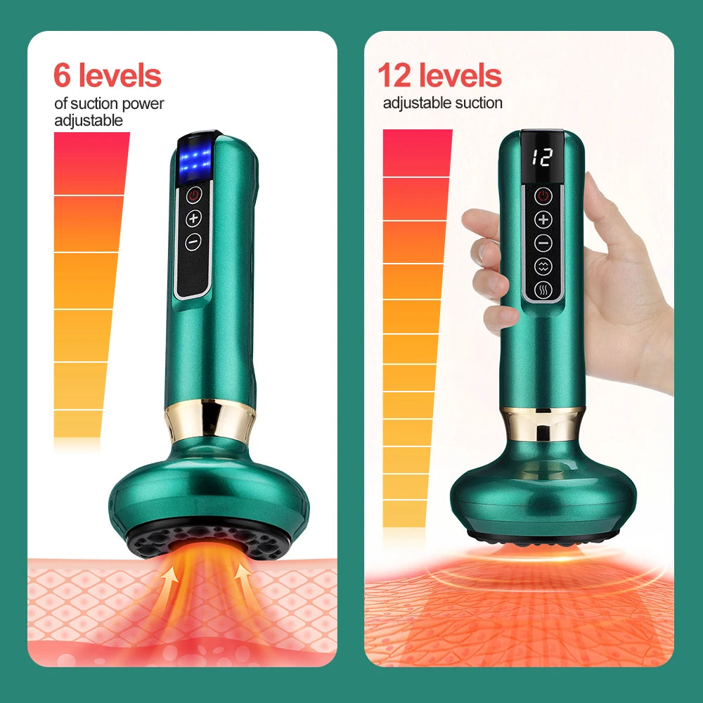 Smart Body Massage Suction Vacuum Cupping Device 6/12 Levels Anti Cellulite Heating Cans Back Guasha Scarping Chinese Meridian Secondary image