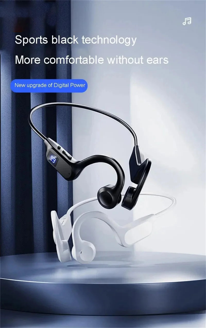 Lenovo Hot Real Bone Conduction Sport-Kopfhörer Kabelloser Kopfhörer Bluetooth-kompatibles Headset Freisprechfunktion mit Mikrofon zum Laufen