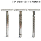 Shavcooo Glide Pro 4D Edelstahl Sicherheitsrasierer Umweltfreundlicher Dual-Halb-Rasierer für Herren und Damen Geschenkset mit Reiseetui