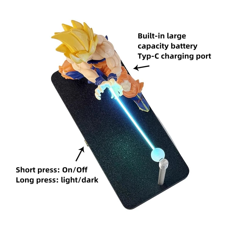 DRAGON BALL Son Goku Kamehameha Nachtlampe Schreibtisch-Dekorationsmodell Nacht Anime umgebende Kinderspielzeuge Geburtstagsgeschenk