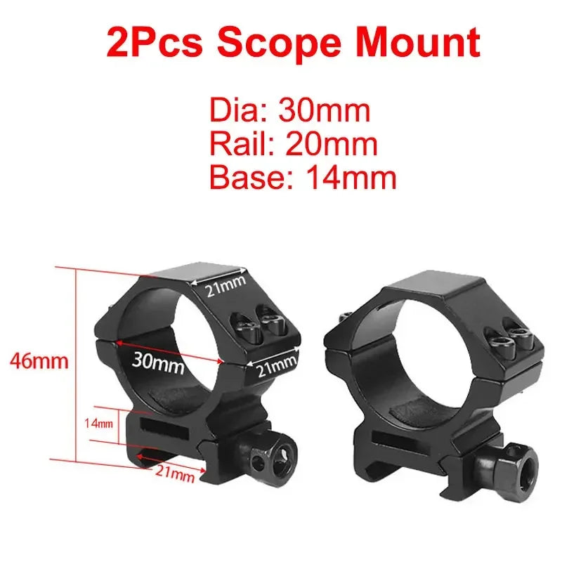 2 Stück Zielfernrohrmontagering für Durchmesser 25,4 mm 30 mm 35 mm taktisches Zielfernrohr Taschenlampe 11 mm 20 mm Picatinny-Schienenmontagezubehör