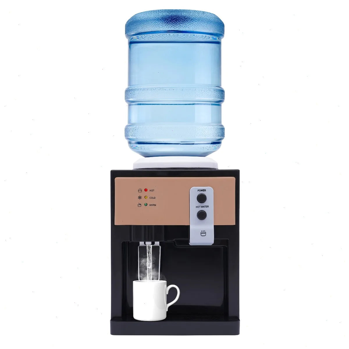 Wasserspender, Wasserkühler, Tischgerät, Heiß- und Kaltwasserfunktion, schnelle Heiz- und Kühlfunktion für 3,5/5/10/18,9L Flaschen, 220V