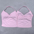Verstellbares Sport-Neckholder-Oberteil Damen Rückenloses Gym-Top mit integriertem BH Yoga-Kleidung Ärmellose Shirts Workout-Outfits Tanktop