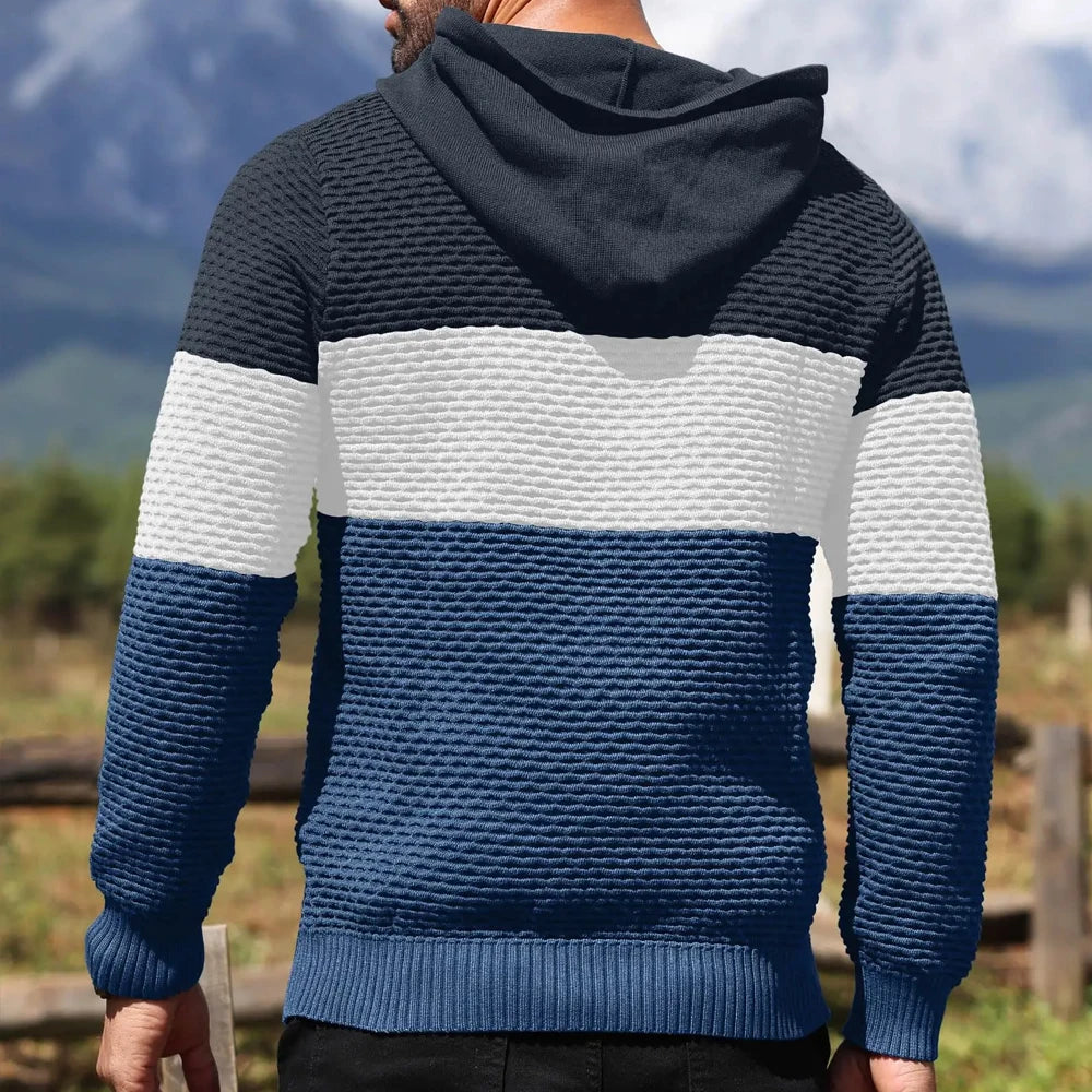 Herren Pullover Frühling Neu Sportlich Warm Figurbetont Gestrickt Pullover Hoodie Kordelzug Hoodies Freizeit Sweatshirt US Größe