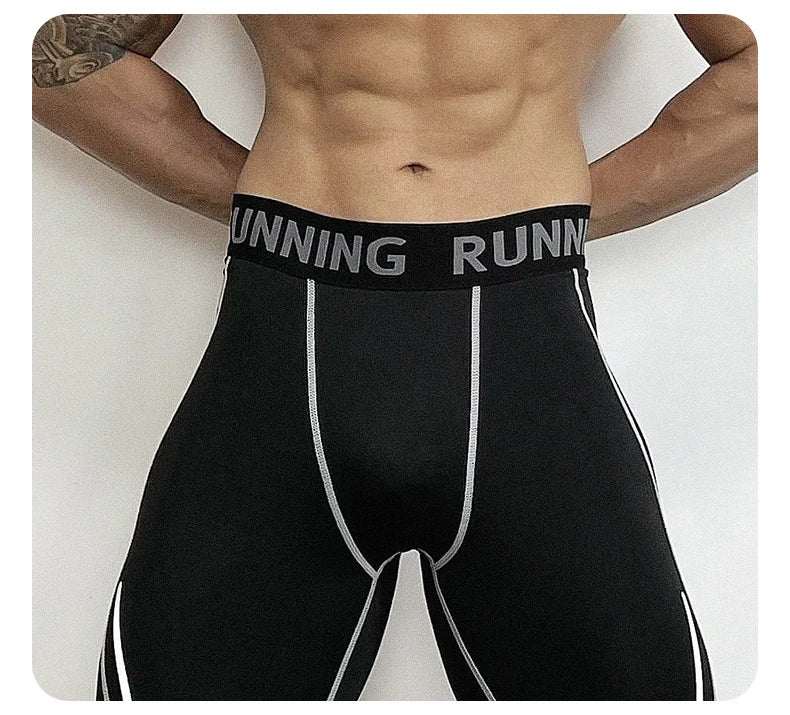 Herren Eng Anliegende Kompressionshose Schnell Trocknende Sportbekleidung Lauftights Herren Leggings Fitness Training Sexy Sport Gym Leggings