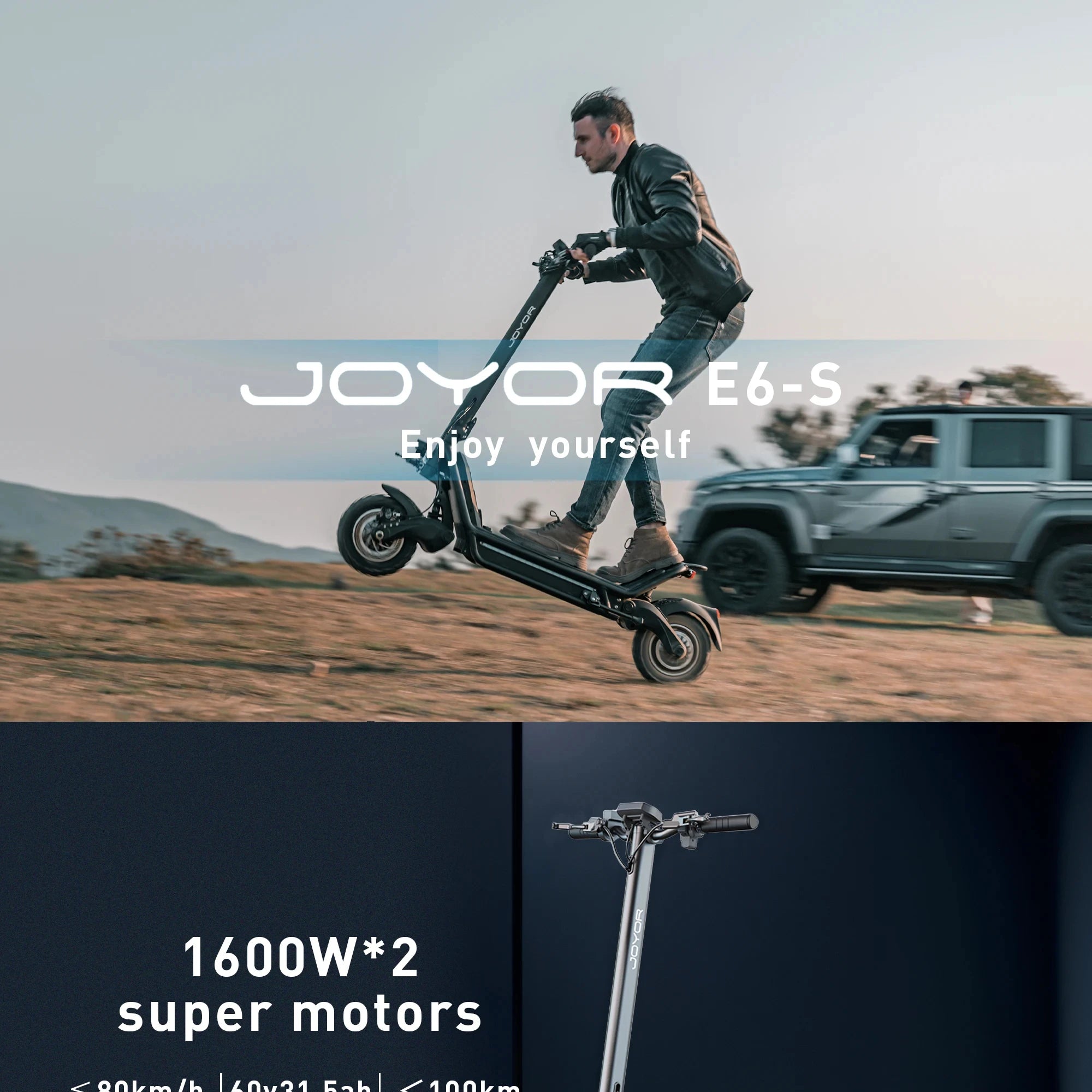 JOYOR E6-S Erwachsenen-Elektroroller 3200W Motor 60V31.5AH Akku Offroad-EScooter NFC-Entsperrung Hydraulische Bremse Klappbarer E-Scooter