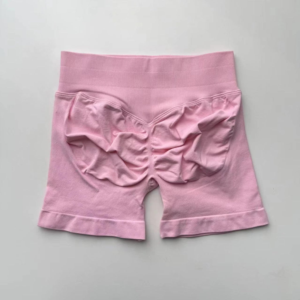 Impact Shorts 4.5" Nahtlos, hochelastisch, niedrig gerippter Bund, dezenter Po-Kontur-Shorts, Fitness Workout Yoga Gym Shorts