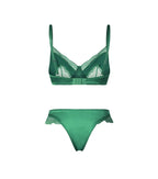 Sexy französisches Satin-Spitzen-Dessous-Set für Damen mit großer Oberweite, transparenter, schmaler Brustbereich, ultra-dünnes Sommer-BH-Set mit kleinen Cups, S-XL