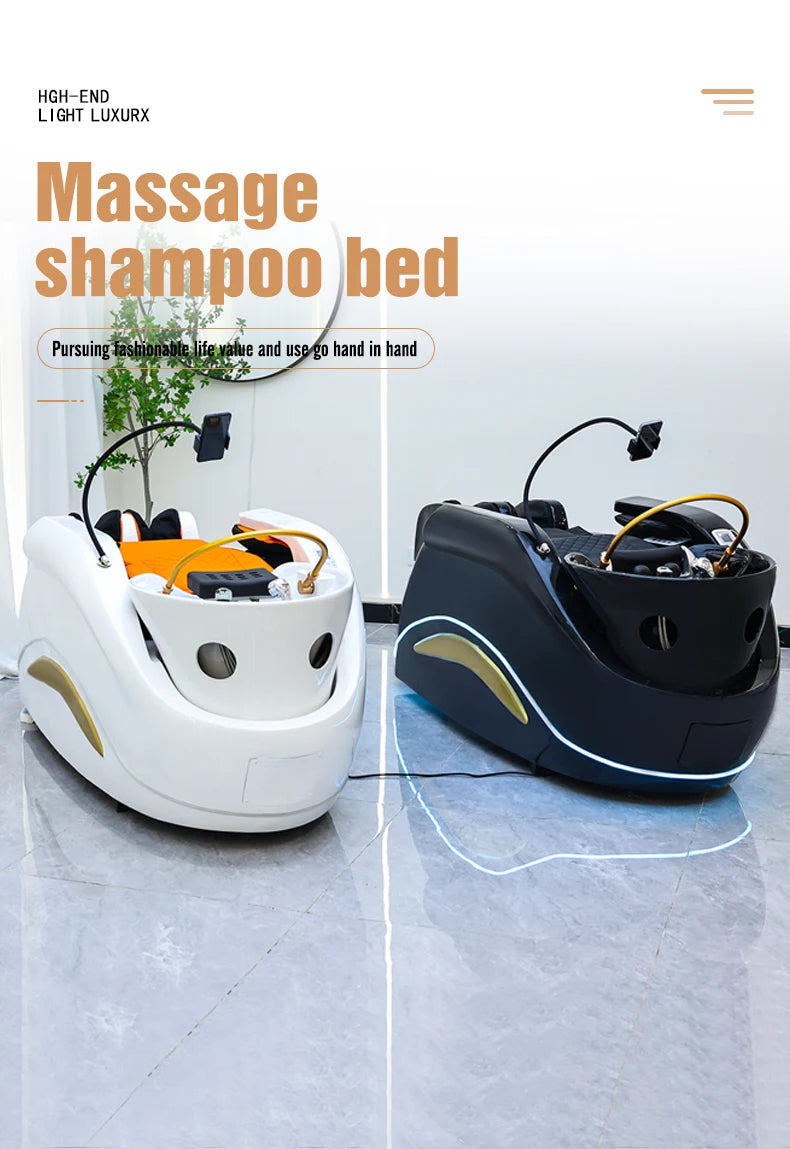 Professionelles, beliebtes elektrisches Salon-Kopfwäschebett mit Kopftherapie und Dampfgerät