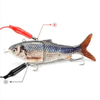 Automatischer Swimbait, elektrischer, robotergesteuerter Angelköder, 4-Segment, automatisch, mehrteiliger Köder, USB-wiederaufladbar, Wobbler, Pesca-Zubehör