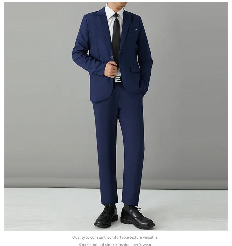 S-8XL Anzug Herrenmode Casual Outdoor (Blazer + Hose) Gentleman Business Hochzeit Slim-fit Formeller Britischer Stil Hochzeitsanzug
