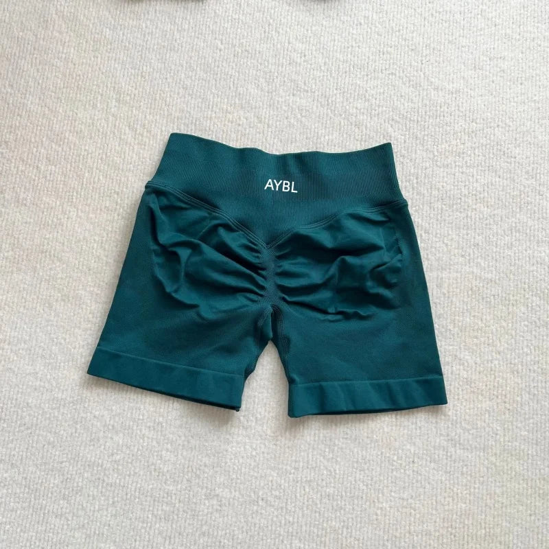 AYBL Fashion Shorts Low Waist Seamless Yoga Shorts Scrunch Bum Gym Shorts Damen Workout Biker Stretch Fitness Shorts