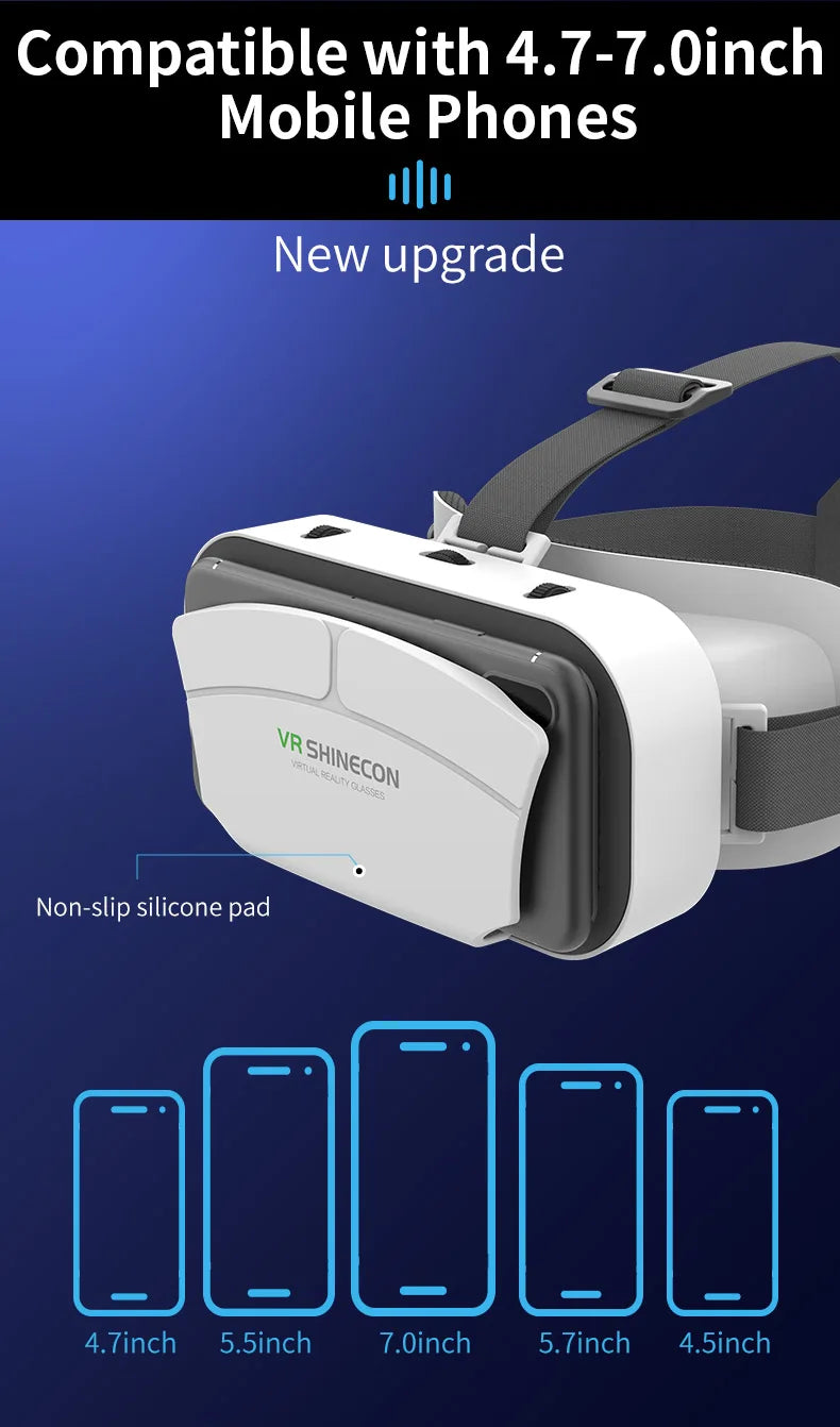 Shinecon VR Brille 3D Headset Virtual Reality Gerät Helm Schutzbrille Linsen Mobile Smartphone Handy Realidade Viar VR