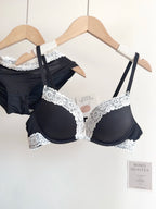 Sexy Leopard-Print-Dessous-Set für Damen, kabellos, unsichtbarer Push-Up für kleine Brüste, verstellbares A-bis-C-Körbchen, transparenter, reiner Spitzen-Look, S-XL