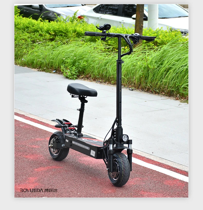 BOYUEDA Q7PRO Elektroroller 3200W Doppelmotor 52V19AH Faltbar 10 Zoll Reifen 70KM/H Höchstgeschwindigkeit 70KM Reichweite mit Sitz