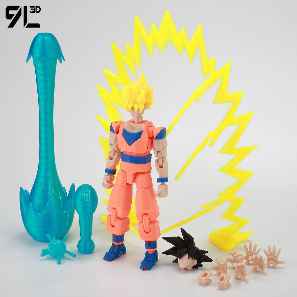 9L3D Gedruckte Dragon Ball Son Goku Vegeta Beerus Frieza Anime Lucky13 Dummy13 Titan13 Actionfiguren Mehrgelenkige Bewegliche Spielzeuge