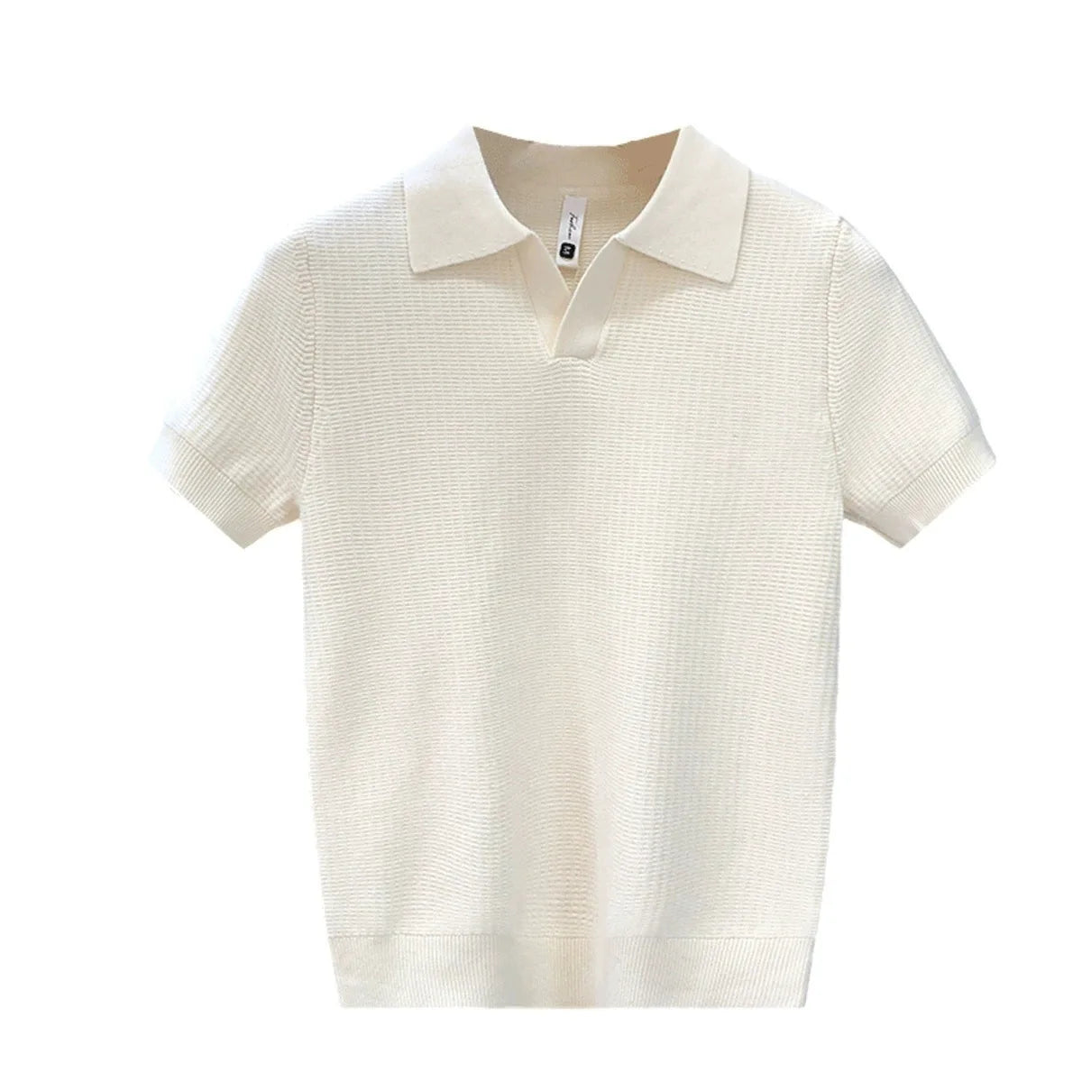 2026 Herren Sommer Poloshirt Koreanischer Stil Slim Fit Knitterarm Kragen Unifarben T-Shirts Freizeit Dünne Ärmel Trendige Strickoberteile
