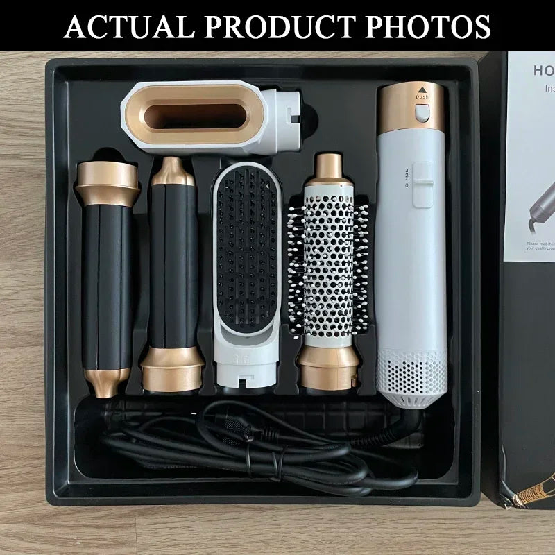 5-in-1 Haartrockner-Heißluftbürsten-Set, professioneller Lockenstab, Haarglätter, Styling-Werkzeug für professionelle Haartrockner im Haushalt