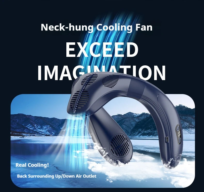 Neuer Nacken-Klimaanlage Tragbarer Nackenventilator Wiederaufladbarer Halbleiter-Kühlventilator Bladeless Ventilator Outdoor Persönlicher Ventilator Tragbarer Kühler