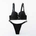 Buchstabe Strass Sport Leopard Sexy Dessous Set Geraffter Push Up Nahtloser BH Set Mode Spurenlose Dünne Fitness Unterwäsche