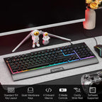 Redragon S151 Gaming Keyboard & Mouse Combo, 104 Keys K525 Wired RGB Membrane Keyboard and 10000 DPI Wired M616 Gaming Mouse