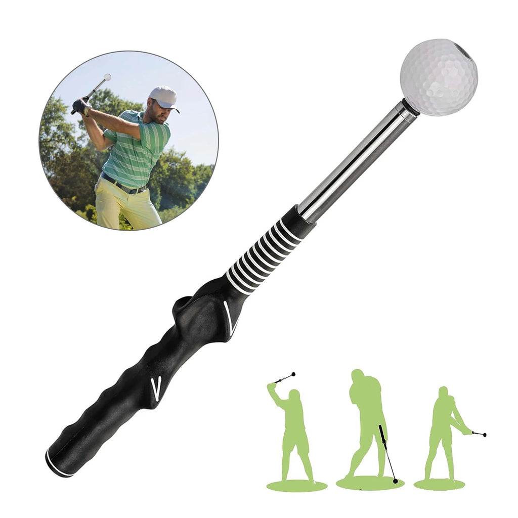 Einziehbarer Golfschwung-Trainingshelfer Rhythmus-Klick-Sound Golfgriff-Trainer-Aufsatz für das Indoor-Training Golfzubehör