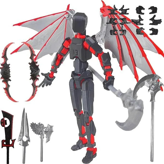 T13 Actionfigur, 3D-gedruckt, mehrgelenkig, beweglich, Titan 13 Lucky Dummy Nova Roboter-Actionfigur, Desktop-Montage, fertiges Geschenk