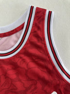 Herren gestreiftes Basketball-Sporttrikot, atmungsaktives ärmelloses Sweatshirt mit Musterstickerei für Training und Wettkampf