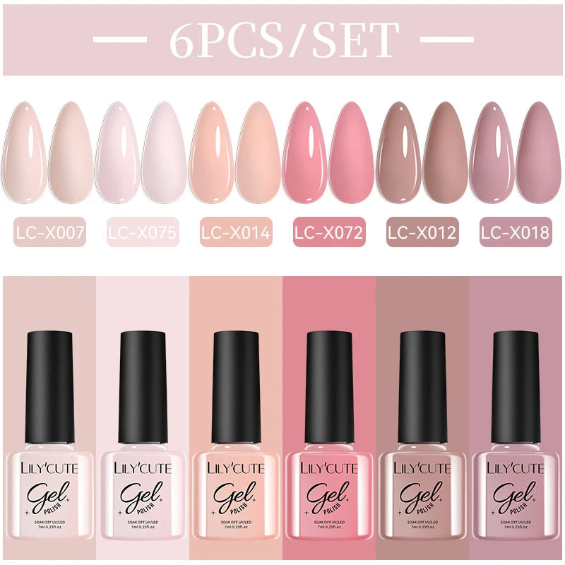 LILYCUTE Nagelgel-Politur-Set, Rosa Grün, Frühling, DIY-Nagelkunst-Design, lang anhaltend, Soak Off UV Gel, Maniküre, Malgel, Vernis-Kit