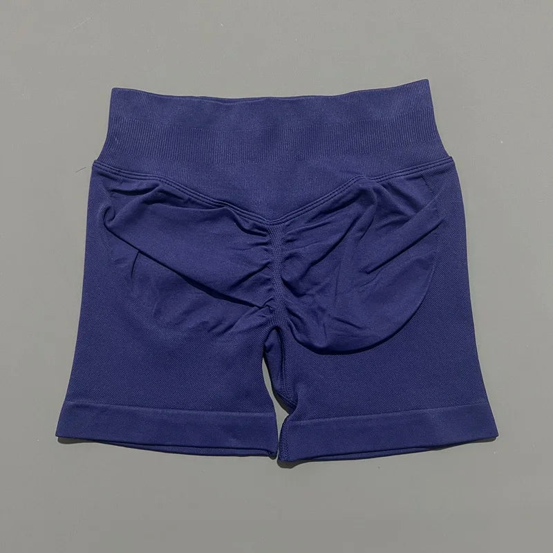 HISTELLO Impacts Shorts 4.5" Women Fitness Sports Biker Shorts Low Waist Gym Short Workout Scrunch Butt Yoga Seamless Leggings