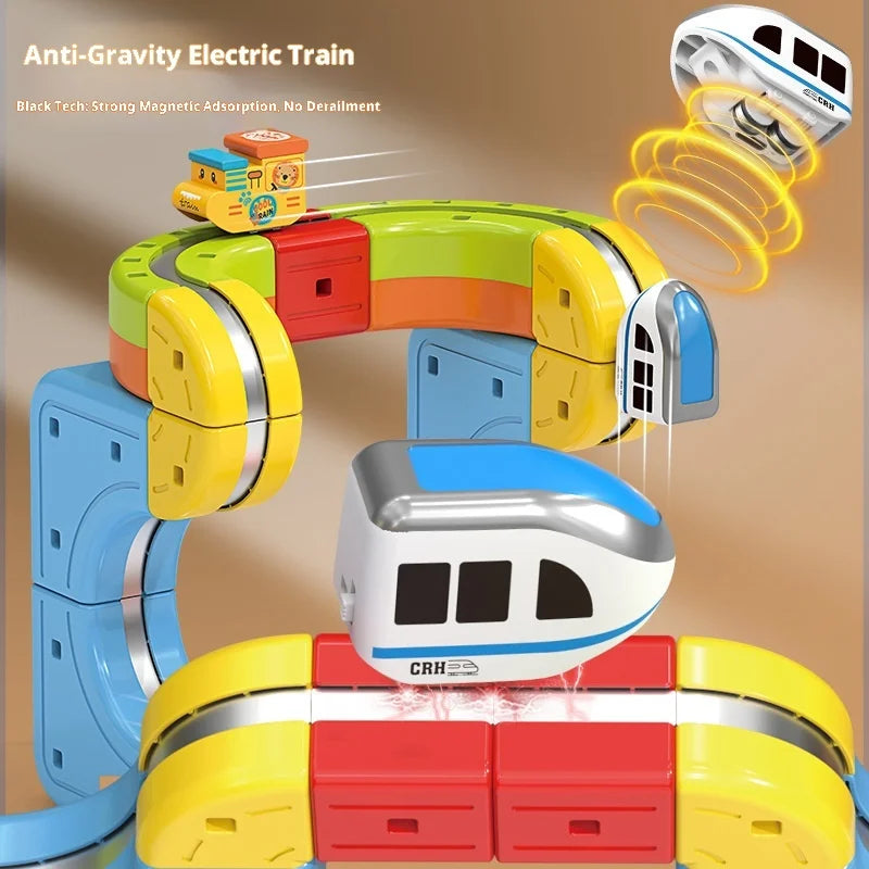 Magnetisches Bullet Train Set für Kinder mit elektrischer Lokomotive, DIY-Gleisbausteinen, pädagogischem MINT-Bauspielzeug, Geburtstagsgeschenk