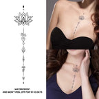 Lotusblume Wasserdichtes Realistisches Temporäres Tattoo, Hält 1-2 Wochen, für die Brust, Halbpermanentes Fake-Tattoo