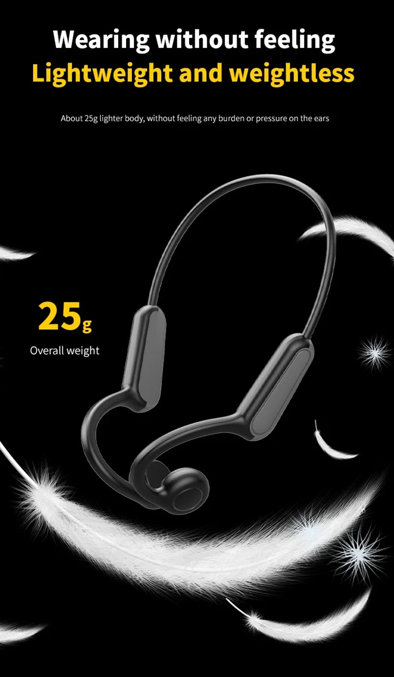 Lenovo Neue Real Knochenleitungs-Sportkopfhörer Kabelloser Ohrhörer Bluetooth-kompatibles Headset Freisprechfunktion mit Mikrofon zum Laufen