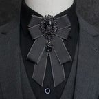 Fashion Ribbon Ribbon Bowtie Rhinestone Crystal Bow Tie Fabric Cloth Art Handmade Neck Tie For Men and Women