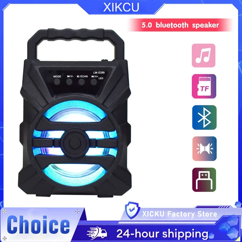 500mAh Bluetooth-Lautsprecher Soundbox Hochleistungs-Bluetooth-Lautsprecher TF-UDisk-Karaoke-Handlautsprecher Subwoofer zum Tanzen