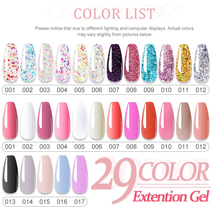 Poly Nail Gel Komplettset mit 6W LED-Lampe Nagelset für Anfänger Nagelspitzen Kunst 3D-Design Dekoration Verlängerung Maniküre Werkzeugset
