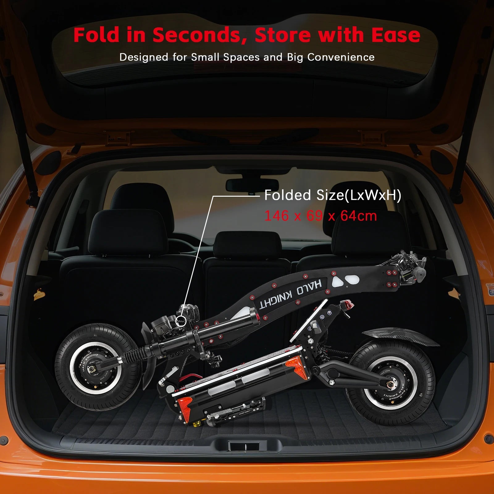 HALO KNIGHT T107Max 72V 8000W Elektroroller für Erwachsene, schnell, 120km/h, Leistungsstarker Doppelmotor, E-Scooter, Top E-Scooter