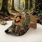 Deer Antler Camo Hunting Trucker Hat Outdoor Fishing Embroidery Mesh Baseball Cap for Men Women