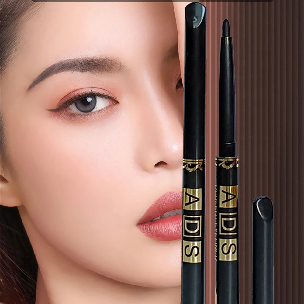2 Stück wasserdichte schwarze braune Eyeliner-Stifte – wischfest, langanhaltend & anfängerfreundlich, glatt, hochpigmentiertes Punk-Augen-Make-up