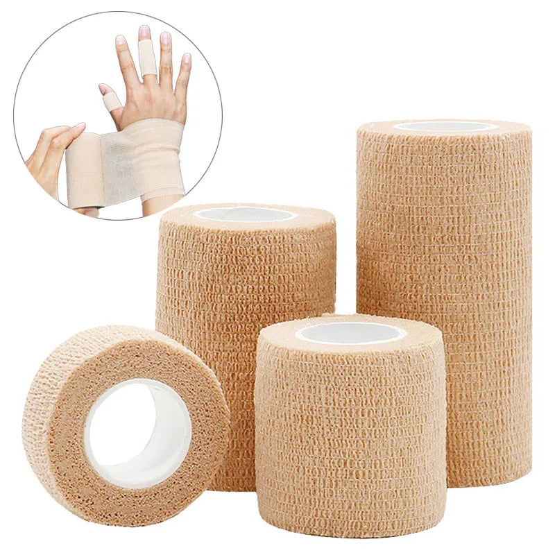 10 Rollen Medizinischer Klebeverband Elastisches Atmungsaktives Sport-Selbstklebeband Beige Wickelband für Finger Handgelenk Knöchel Erste Hilfe