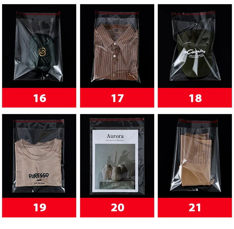 100 Stück OPP selbstklebende transparente Plastiktüte Kleidung Schmuck Verpackung Selbstklebende Keks-Bonbon-Verpackung Cellophan-Beutel