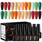 MEET ACROSS 12tlg/Set 7ml Macaron Gel Nagellack mit Box Semi-permanenter UV-Gel Soak Off Nail Art Kit Nagellack für Maniküre