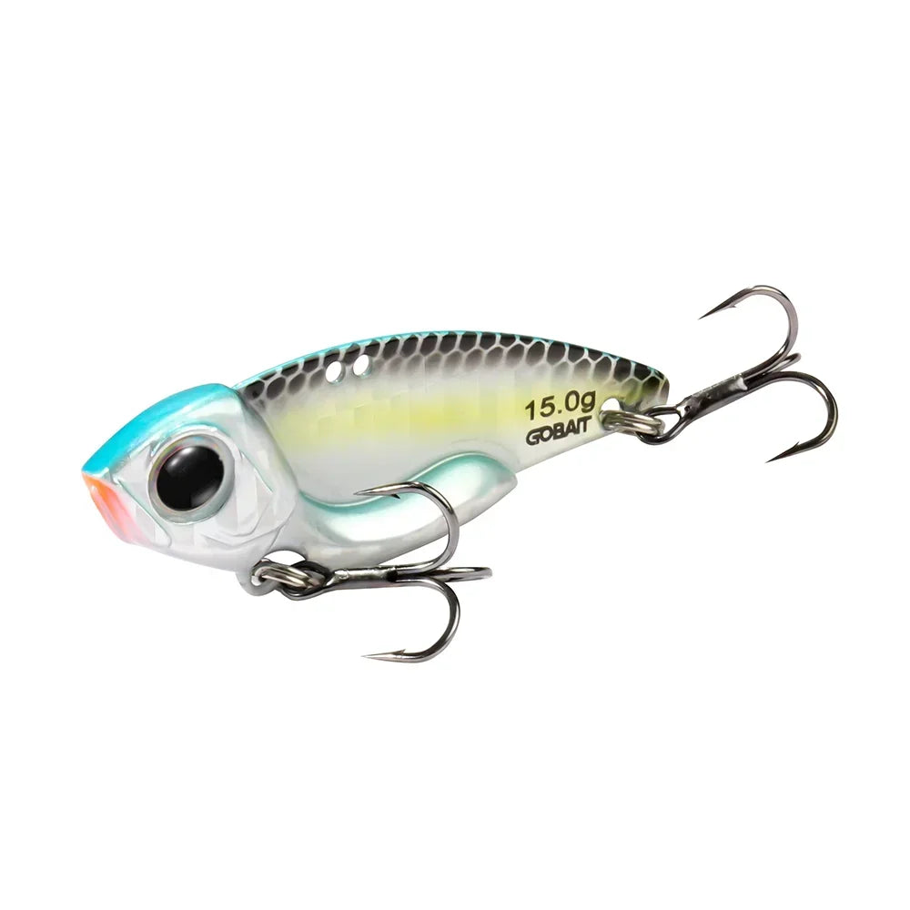 Metall Jig VIB Köder 7g 10g 15g Löffel Spinner Laserlackierung Angelgerät Drillinge Swimbait Pesca Bait Spinnerbait VIBRATION