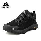 HIKEUP Leder Herrenschuhe für Herren Freizeitschuhe Mode Wasserdicht Winter Luxus Designer Marke Arbeitsstiefel Herren Rutschfeste Sneaker