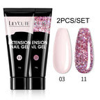 LILYCUTE 15ml Verlängerungsgel-Nagellack-Set Quick Nail Prolong mit Verlängerungsform-Nagelspitzen Acryl-Lösung Maniküre-Werkzeug-Kit