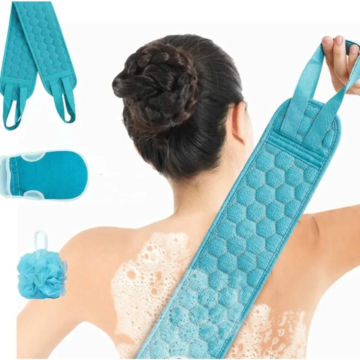 3er-Set Körperpeeling Rückenmassage Peeling Schwamm Badezimmer Badbürste Schrubber Duschbürste Körperwaschpeeling Badzubehör Hauptbild